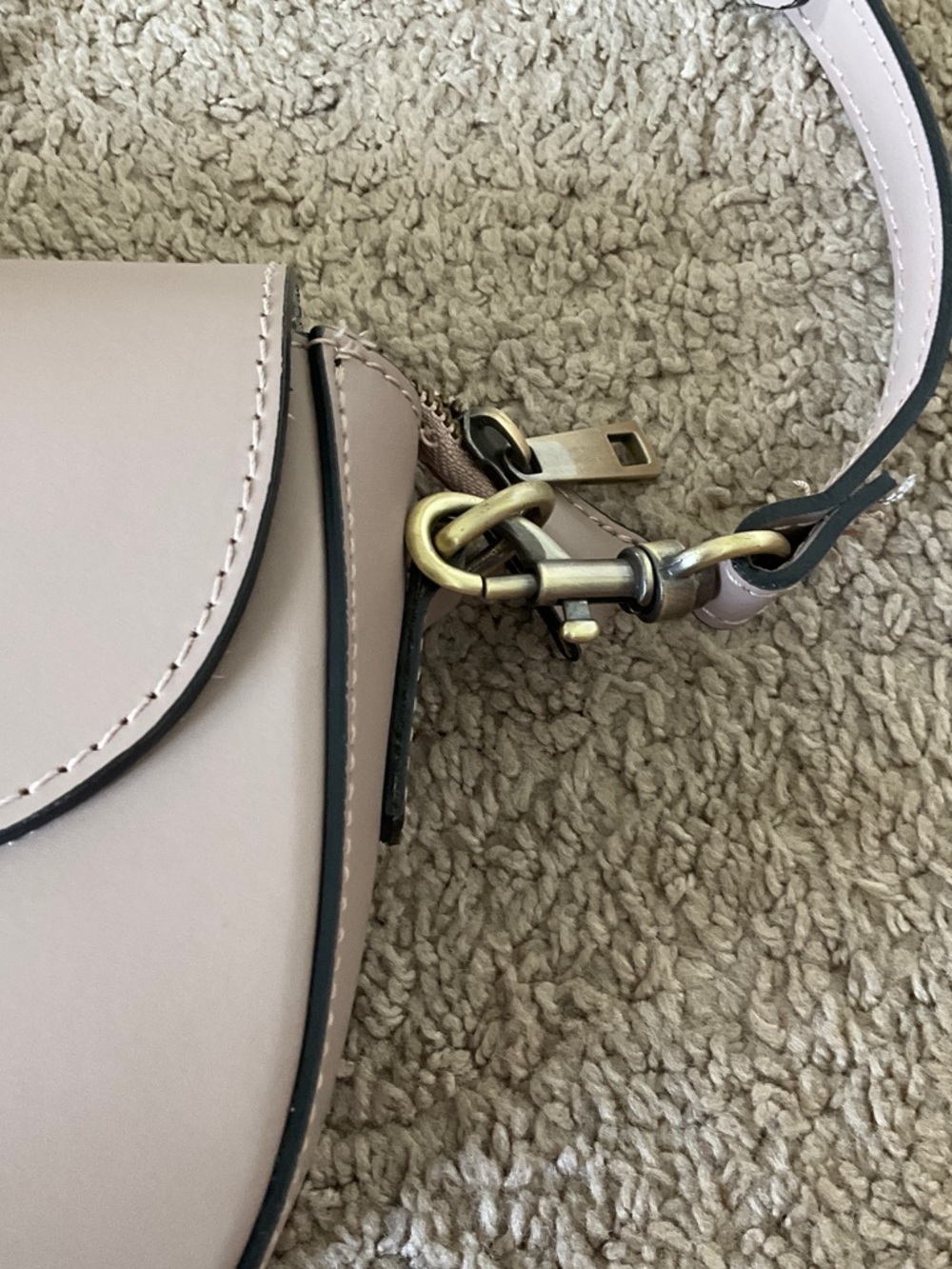 Taupe Leather Crossbody Bag - Picture 4 of 12